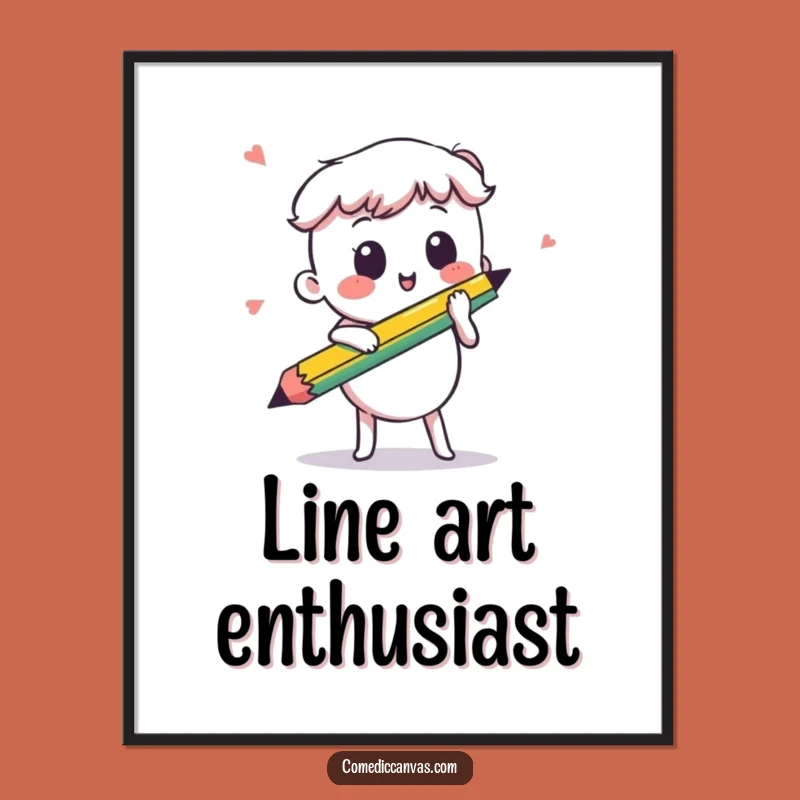 Funny Kawaii Pencil Poster: Energetic Sketch Art Print - Great Funny Gift!