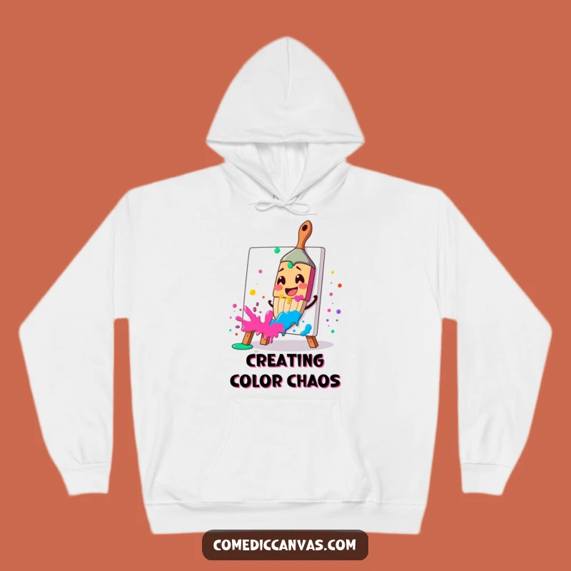 Funny Paintbrush Splatter Hoodie: Cozy Art Creation Wear