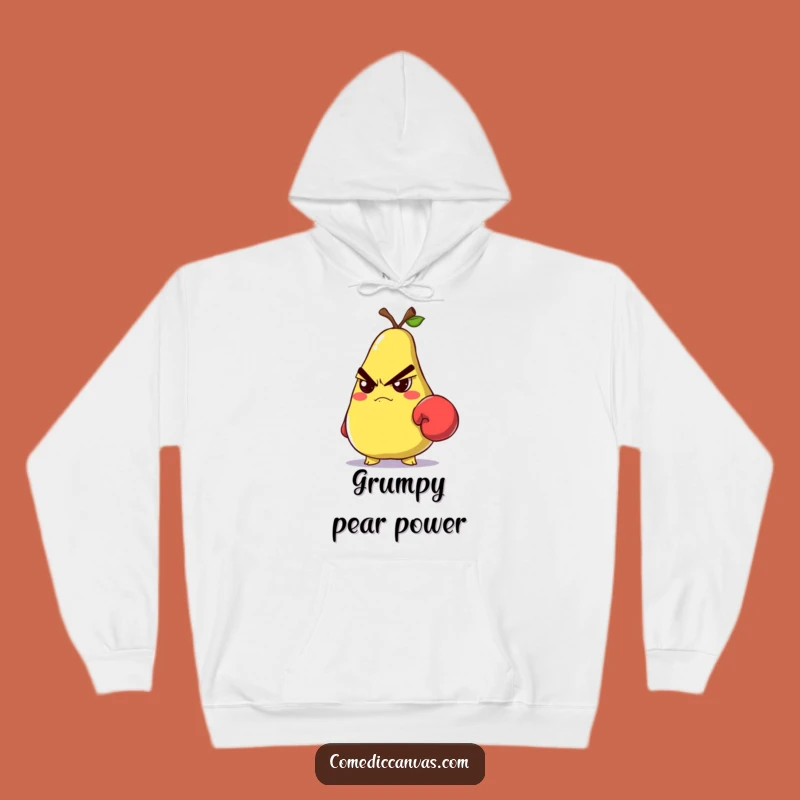 Funny Grumpy Pear Boxer Hoodie: Stay Warm and Ready to Rumble
