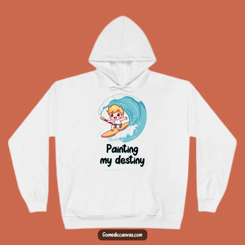 Funny Art Wave Paintbrush Hoodie: Cozy Comfort for Creative Souls