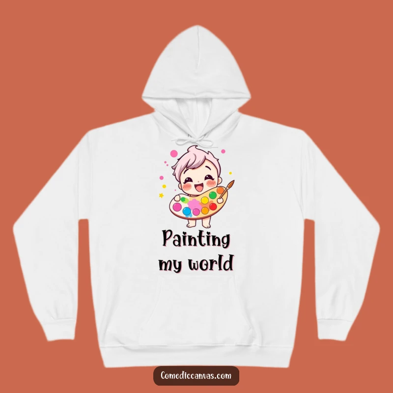 Funny Giggling Paint Palette Hoodie - Cozy, Cheerful Gag Gift for Art Lovers