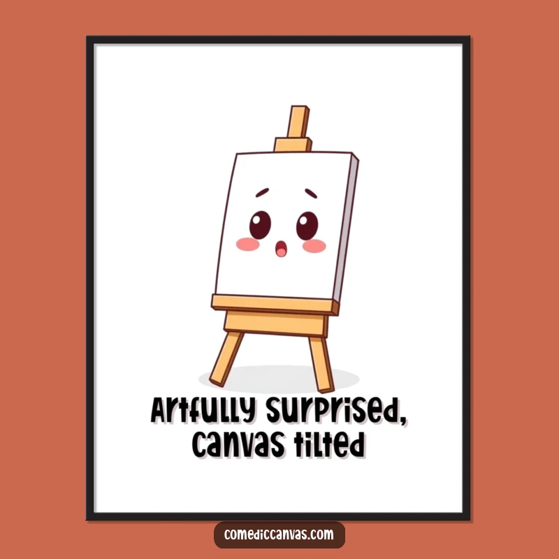 Funny Free Printable Kawaii Wall Art: Surprised Easel Art Downloadable Decor