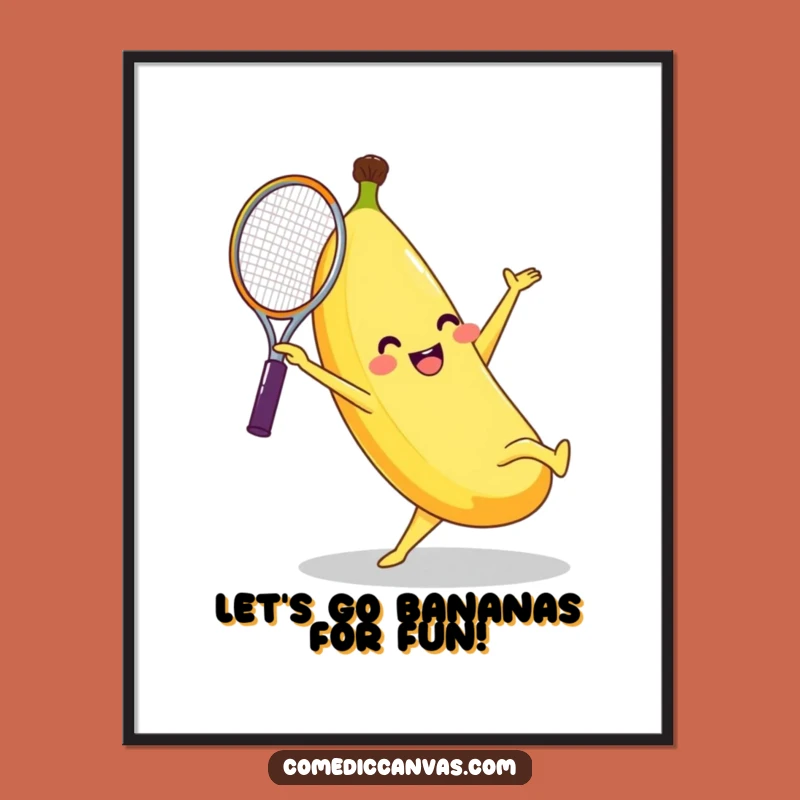 Free Printable Banana Tennis Cartwheel Funny Wall Art - Quirky Downloadable Decor
