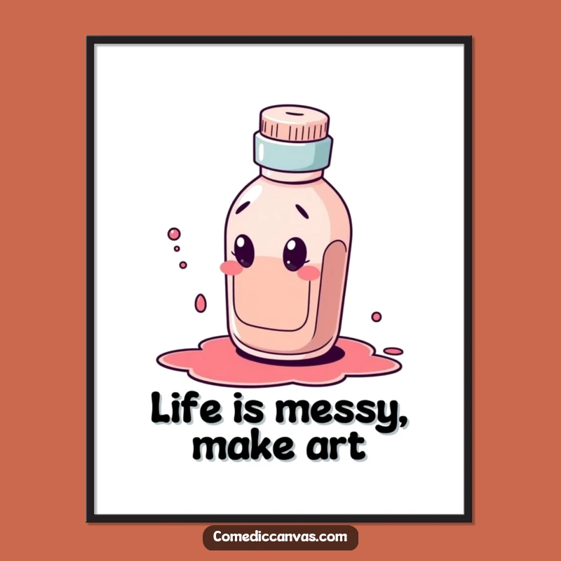 Free Printable Wall Art: Ink Bottle Character Funny Downloadable Decor