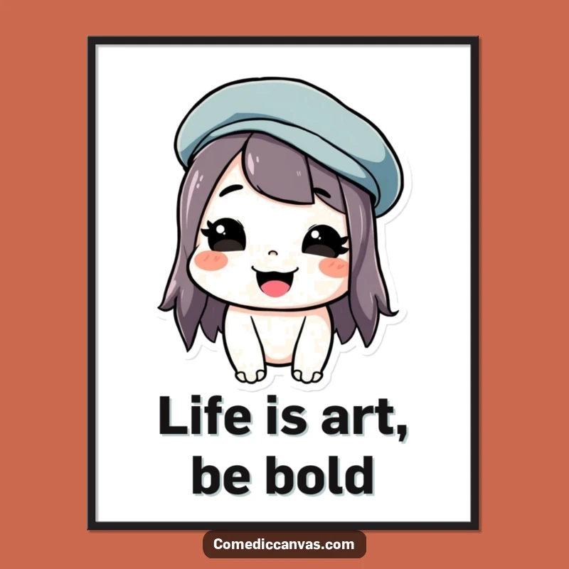 Funny Free Printable Wall Art: Askew Beret Artist Character Humorous Decor