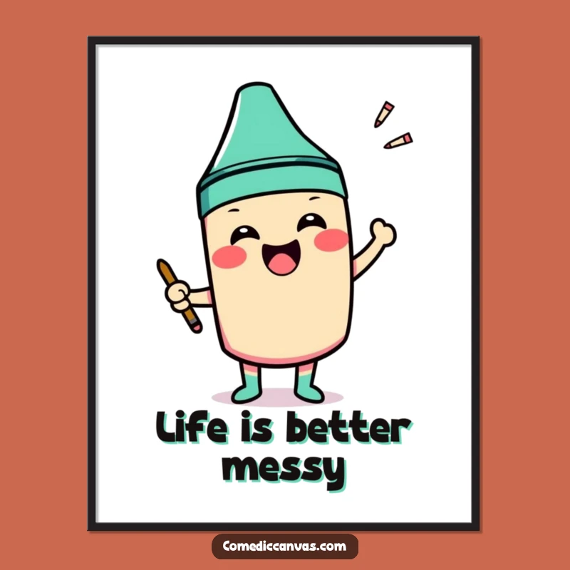 Funny Free Printable Wall Art: Crayon Character, Outside the Lines Decor