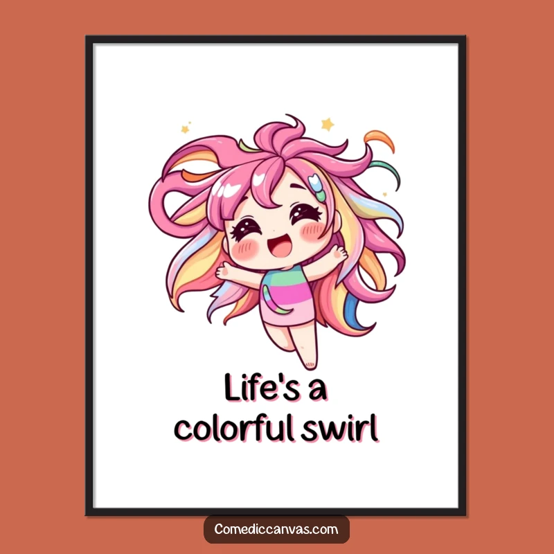 Free Printable Wall Art: Blushing Palette Joyful Color Swirl Humorous Downloadable Decor