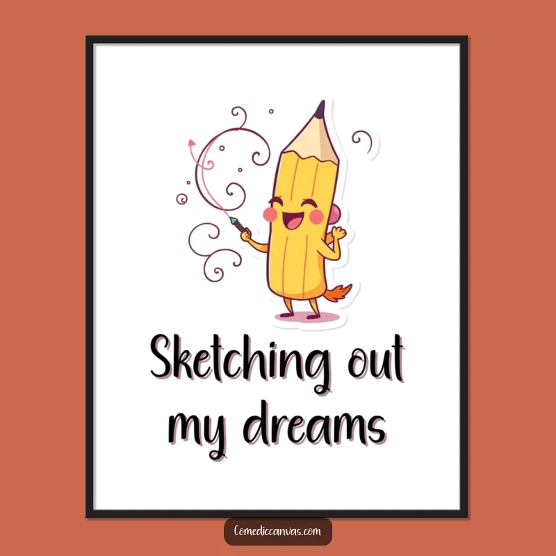 Funny Free Printable Wall Art: Whimsical Pencil Drawing, Downloadable Creative Decor