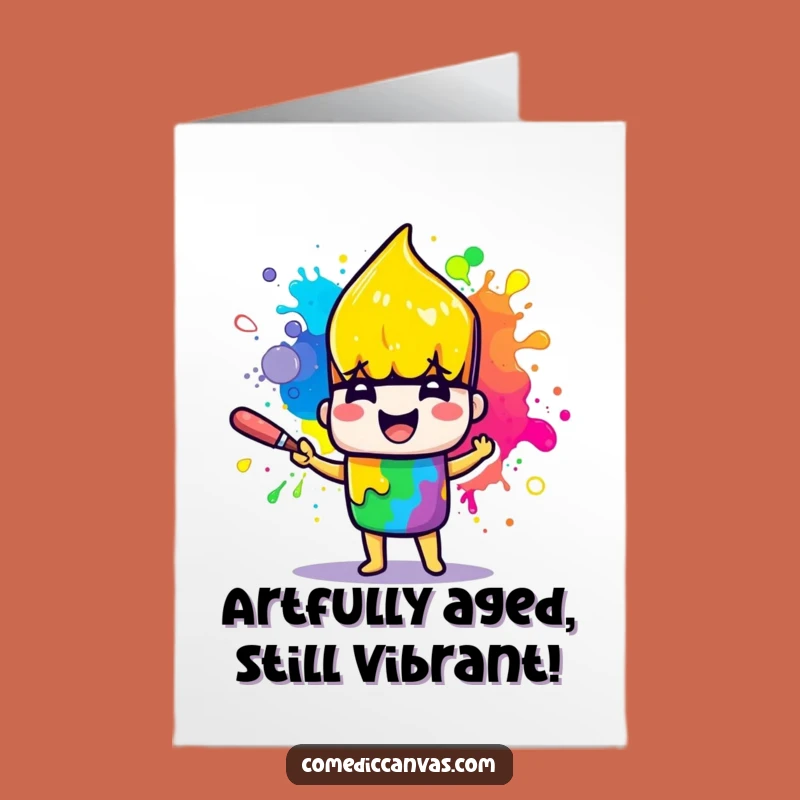 Funny Free Printable Birthday Card: Cheerful Paintbrush Splatter Art, Perfect Downloadable Gift