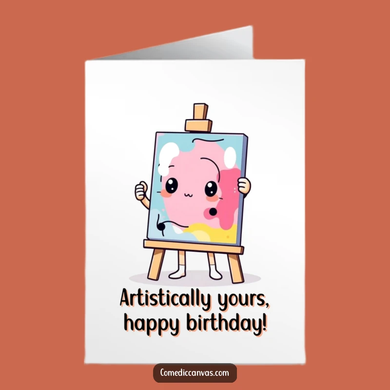 Funny Free Printable Birthday Card: Abstract Easel Art - Downloadable Laughs