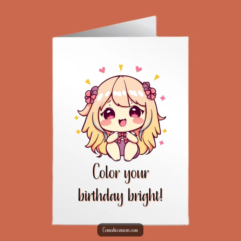 Free Printable Funny Birthday Card: Kawaii Palette Art Celebration Gift