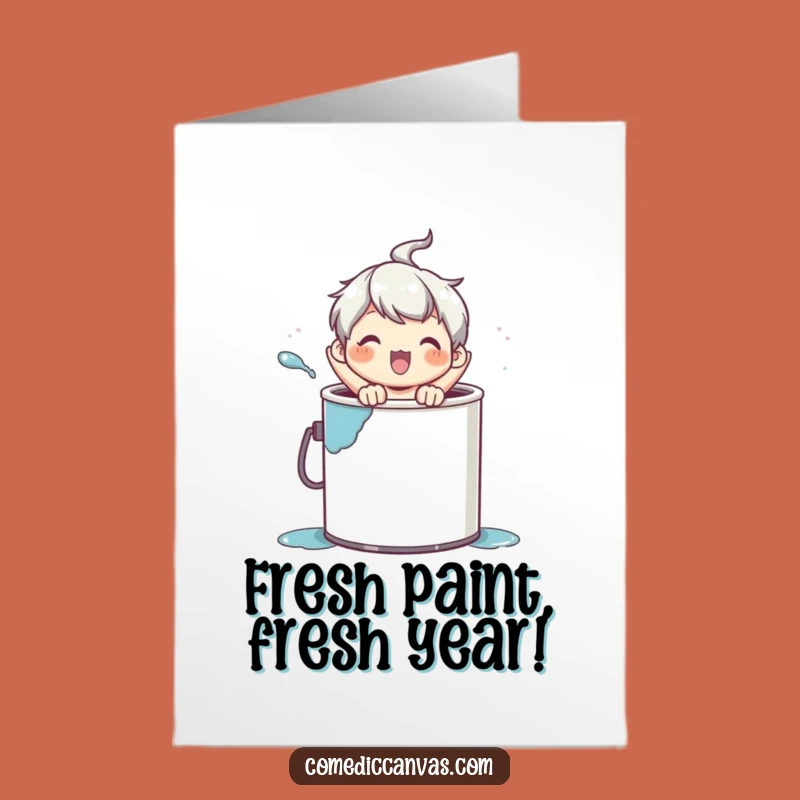 Free Printable Birthday Card: Funny Paint Can Character Pop-Up Downloadable Gift