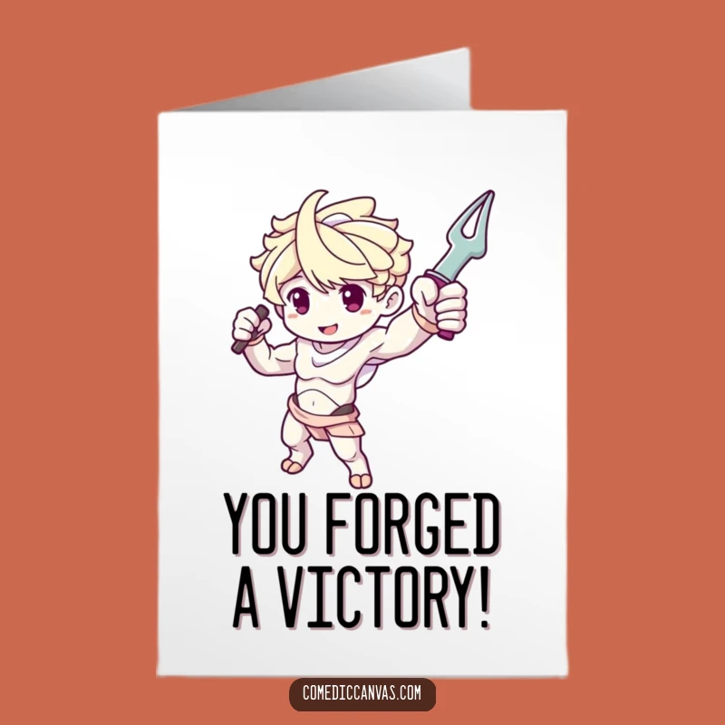 Funny Free Printable Congratulations Card: Sculpture Arm Pose, Dramatic Winner Gift
