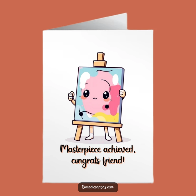 Free Printable Congrats Card: Abstract Art Easel - Humorous Downloadable