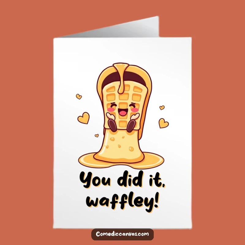 Sweet Success Waffle Syrup Slide Free Printable Congrats Card - DIY