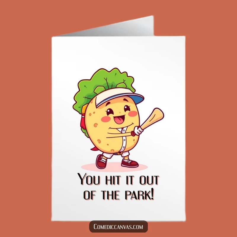 Free Printable Taco Baseball Star Funny Congrats Card - DIY Downloadable Gift