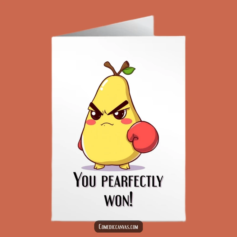 Tough Pear Boxing Glove Free Printable Congrats Card - DIY Downloadable