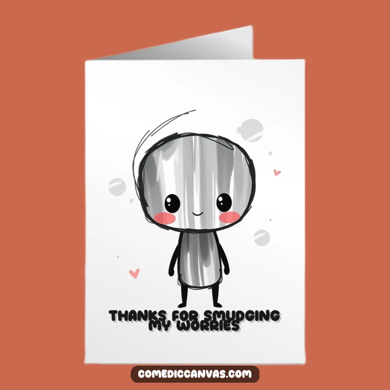 Free Printable Thank You Card: Funny Charcoal Stick Artist Smudging Lines - Quick Download