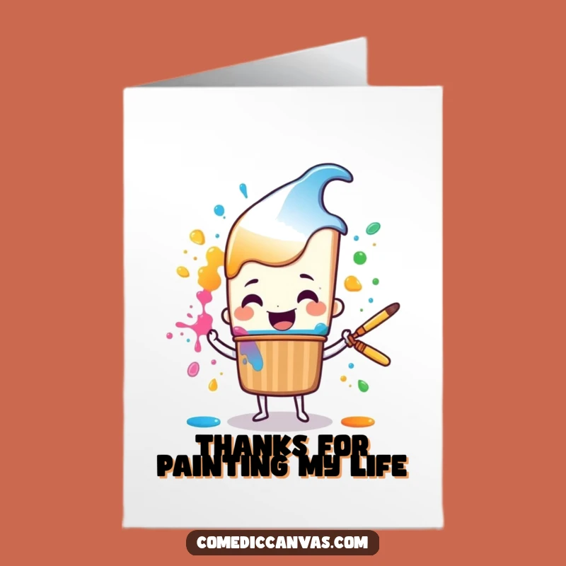 Free Printable Thank You Card: Paint Splatter Thanks, Cheerful Brush, Downloadable Gift