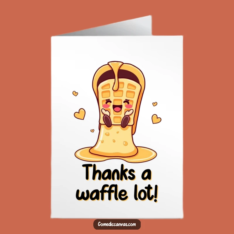 Delicious Waffle Syrup Slide Free Printable Thank You Card - Downloadable