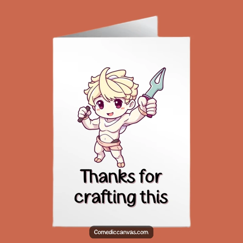 Funny Free Printable Thank You Card: Sculpture Arm Pose, Artistic Gratitude Gift!