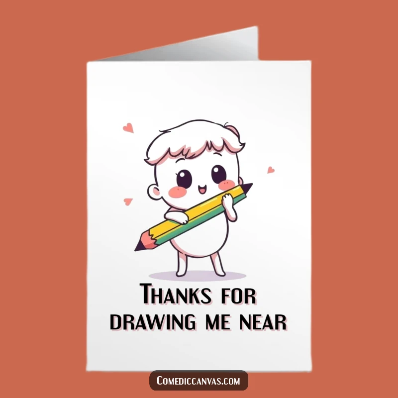 Free Printable Thank You Card: Kawaii Pencil Artful Gratitude Gift