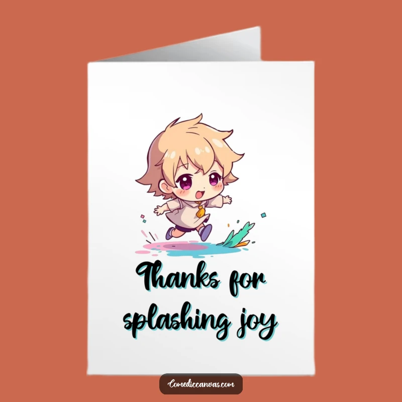 Free Printable Thank You Card: Paint Splash Chase Character Humorous Gift