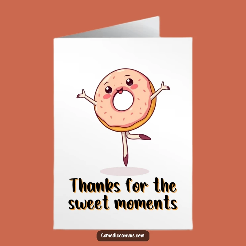 Free Printable Funny Donut Ballet Card - Downloadable Thank You Gift