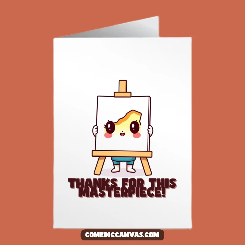Free Printable Easel Thank You Card: Funny Art Appreciation, Downloadable DIY