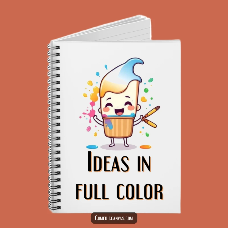 Funny Paint Idea Notebook - Cheerful Brush Character Journal