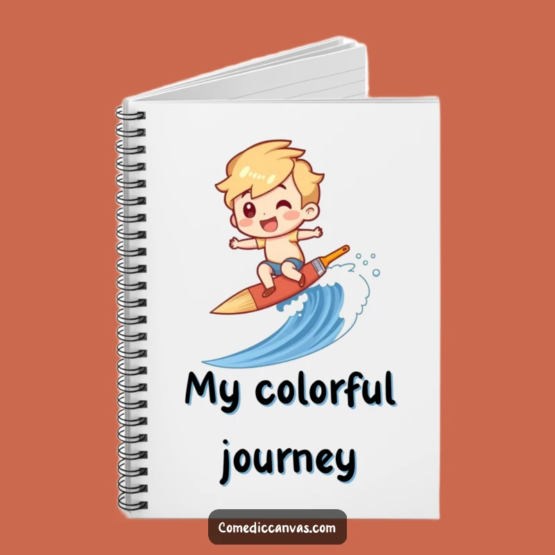 Funny Paintbrush Surfer Journal - Hilarious Notebook for Artistic Ideas