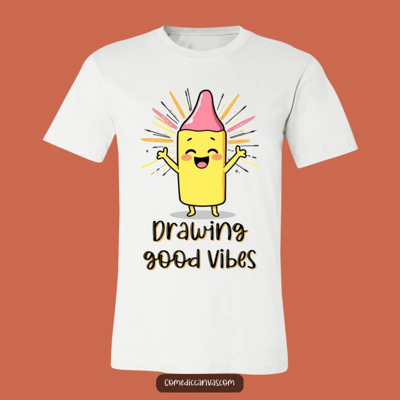 Funny Crayon Sunburst T-Shirt: Joyful Art Tee for Happy Vibes