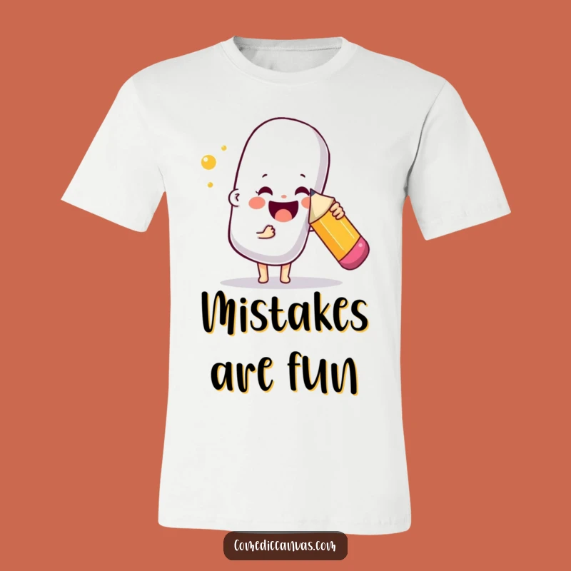 Funny Art Eraser T-Shirt - Playful Pencil & Eraser Design Gift
