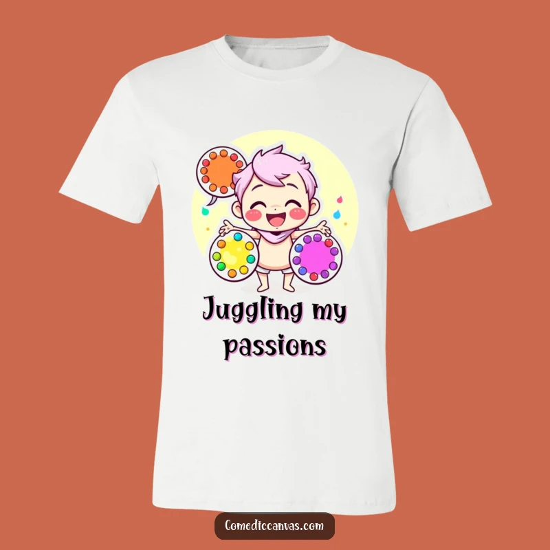 Funny Artist Juggling Colors T-Shirt - Hilarious Creative Apparel Gift