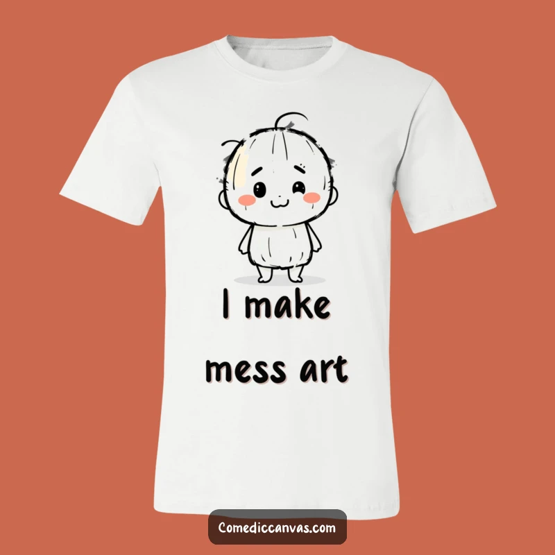 Funny Charcoal Stick T-Shirt: Joyful Smudged Art Design for Artists