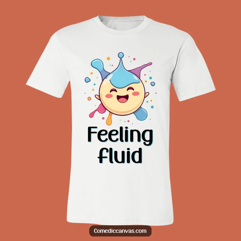 Funny Ink Splat T-Shirt: Happy Drop Character's Joyous Funny Splatter Tee