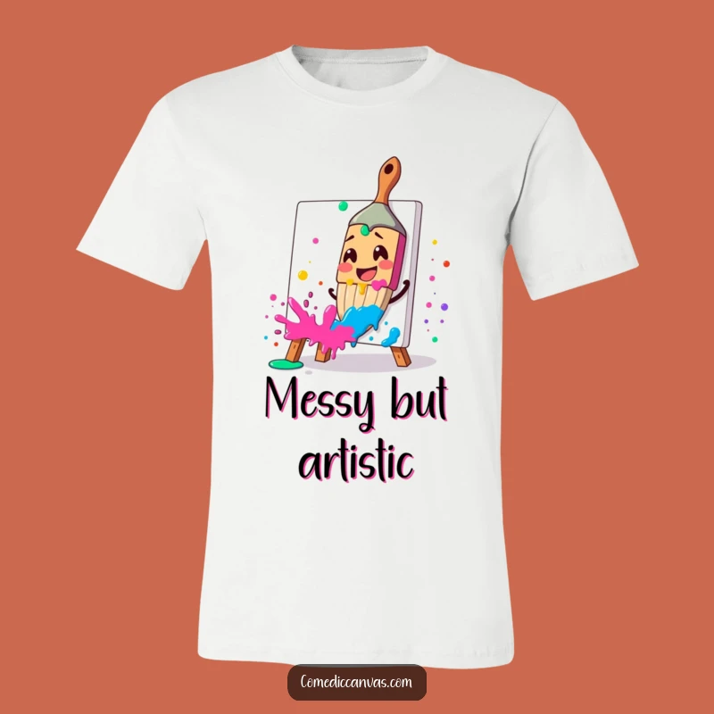 Funny Paintbrush Splatter T-Shirt: Vibrant Art Tee for Creative Souls