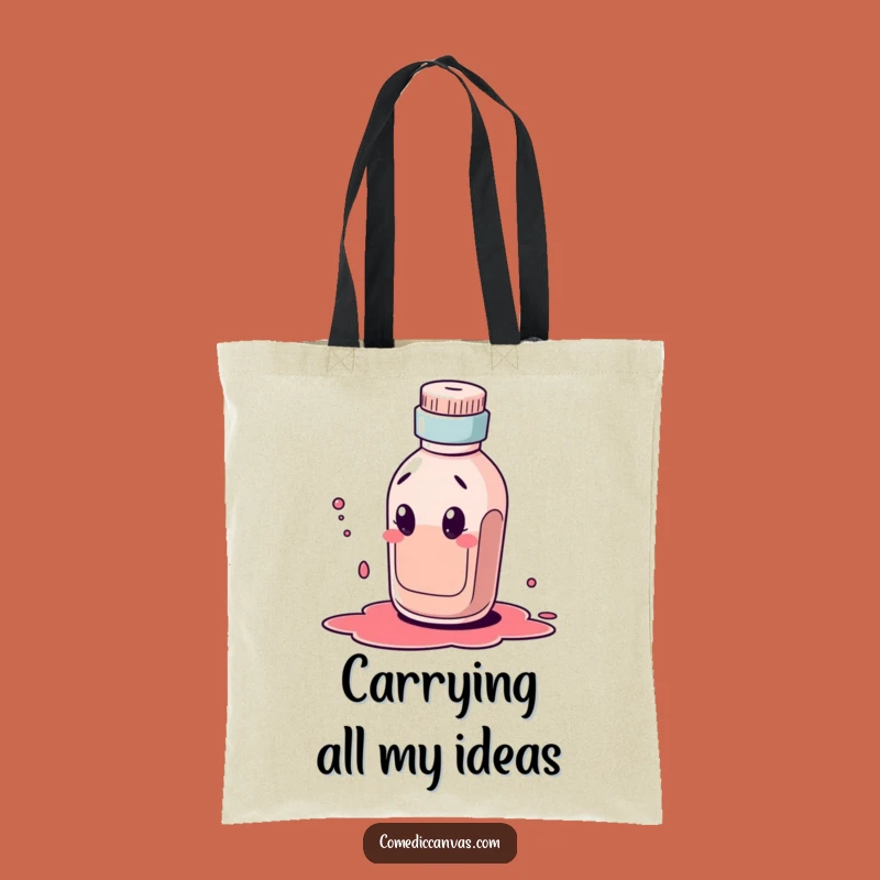 Funny Ink Bottle Character Tote Bag: Carry Your Art Supplies (and Mess) in Style