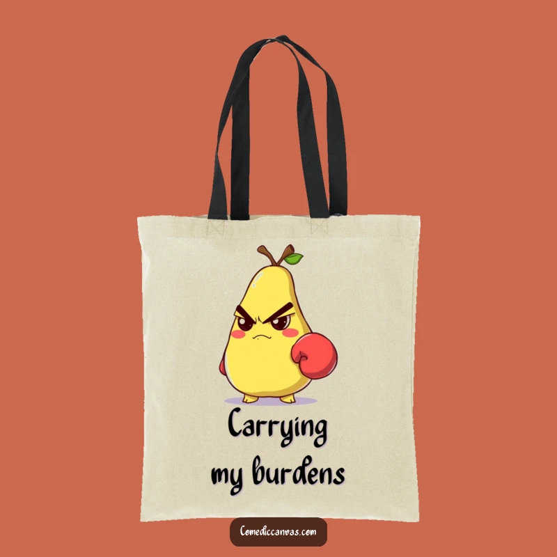 Funny Grumpy Pear Boxer Tote Bag: Carry Your Grit with Style