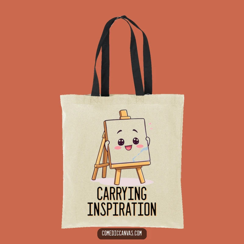Funny Playful Easel Masterpiece Tote Bag, Chic Artist Accessory